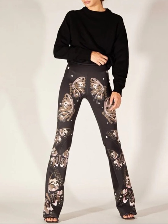 Cynthia Rowley Pants - NWOT Cynthia Rowley Bonded Fit and Flare Neoprene Pants in Black Butterfly 4